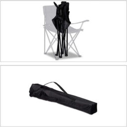 Black-Set Of 2 Folding Camping Chair Portable Patio Garden Fishing Outdoor Beach Seat - thumbnail 4