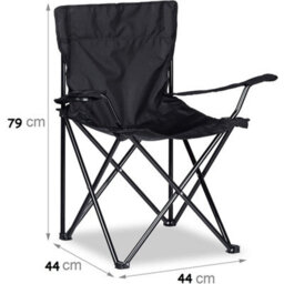 Black-Set Of 2 Folding Camping Chair Portable Patio Garden Fishing Outdoor Beach Seat - thumbnail 2