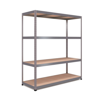 Rb Boss Garage Shelving Unit 4 Shelf Mdf Galvanised Steel (H)1800mm (W)1600mm (D)600mm - image 1