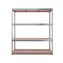 Rb Boss Garage Shelving Unit 4 Shelf Mdf Galvanised Steel (H)1800mm (W)1600mm (D)600mm - thumbnail 2