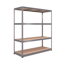 Rb Boss Garage Shelving Unit 4 Shelf Mdf Galvanised Steel (H)1800mm (W)1600mm (D)600mm