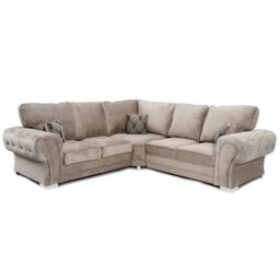 Furnishings For Less UK Milan 5 Seater L Shaped Corner Sofa Full Back Chesterfield Arms Mink 2 Corner 2 - thumbnail 1
