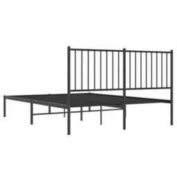 Berkfield Metal Bed Frame With Headboard Black 140X190 Cm - thumbnail 7