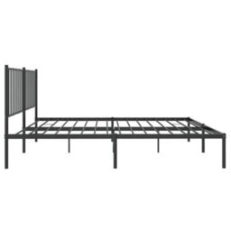 Berkfield Metal Bed Frame With Headboard Black 140X190 Cm - thumbnail 6