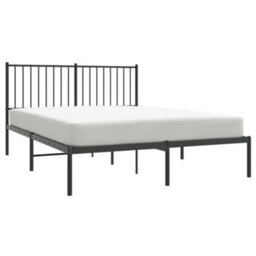 Berkfield Metal Bed Frame With Headboard Black 140X190 Cm - thumbnail 3
