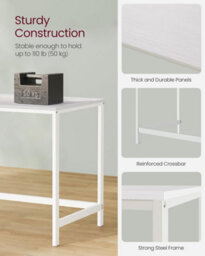 Songmics Computer Desk, Writing Desk With 2 Shelves On Left Or Right, Work Table, Steel Frame, Modern, Maple White - thumbnail 4