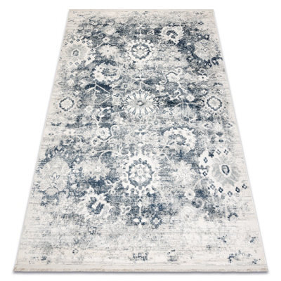 RugsX Distin 0822A Navy Blue / Blue / White Modern Carpet - Rosette, Vintage  120X170 Cm - image 1