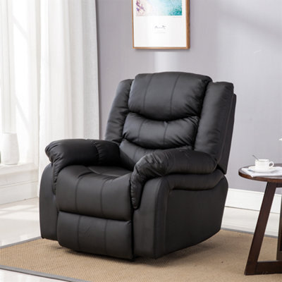 More4Homes Seattle Electric Automatic Recliner Armchair Sofa Home Lounge Bonded Leather Chair (Black) - image 1