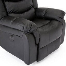 More4Homes Seattle Electric Automatic Recliner Armchair Sofa Home Lounge Bonded Leather Chair (Black) - thumbnail 5