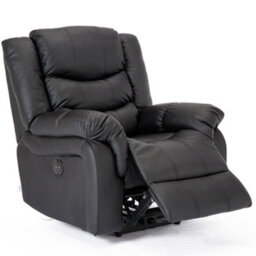 More4Homes Seattle Electric Automatic Recliner Armchair Sofa Home Lounge Bonded Leather Chair (Black) - thumbnail 3