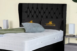 UKBEDFURNITURE Edwina Plush Black End Opening Divan Ottoman Bed With 54 Inch Headboard - thumbnail 3