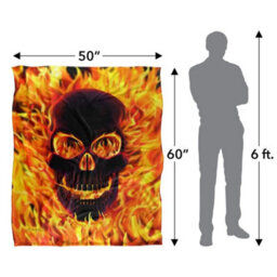 Royce Mcclure Silky Flaming Skull Supersoft Blanket Multicoloured (152Cm X 127Cm) - thumbnail 6