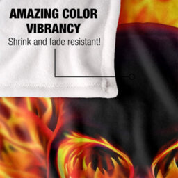 Royce Mcclure Silky Flaming Skull Supersoft Blanket Multicoloured (152Cm X 127Cm) - thumbnail 4