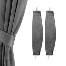 Oxford Homeware Eyelet Velvet Curtains Grey Fully Lined Blackout Thermal Insulated Eyelet Curtains Pair (W)117Cm X (L)137Cm - thumbnail 4