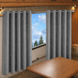 Oxford Homeware Eyelet Velvet Curtains Grey Fully Lined Blackout Thermal Insulated Eyelet Curtains Pair (W)117Cm X (L)137Cm - thumbnail 8