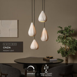 Lucide Cinzia Pendant Light Diameter 55.5Cm 4Xe27 - White - thumbnail 2