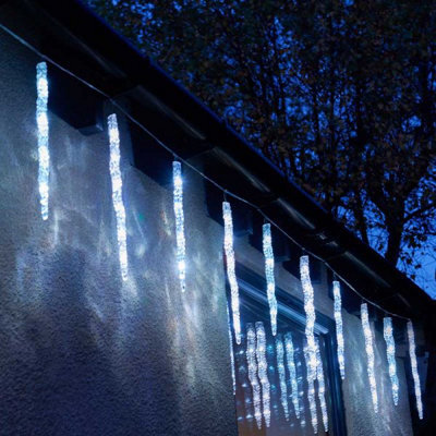 Samuel Alexander Set Of 10 Light Up Christmas Smart Icicle Lights With 50 Cool White & Multi-Coloured Leds - image 1