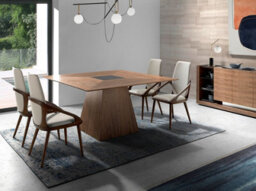 Angel Cerda Stylish Cream Leatherette Dining Chair With Walnut Legs - thumbnail 3