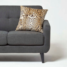 Homescapes Leopard Print Velvet Cushion 46 X 46 Cm - thumbnail 3