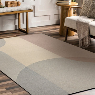 RugsX Flux 461.7.ae990 Wool Carpet Osta - Geometric, Structural, Loft Beige Grey 240X340 Cm - image 1