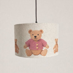 CGC Lighting Cgc Blake 30Cm Oatmeal Linen Pink Teddy Bear Children's Lamp Shade - thumbnail 1