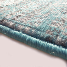 Loomed Aqua Blue Grey Traditional Patchwork Living Room Rug 120X170Cm - thumbnail 3