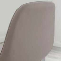 Furniturebox Uk 2X Counter Stools - Corona Cappuccino Beige Faux Leather Dining Chair Silver Metal Legs - Minimalist Scandi Style - thumbnail 4