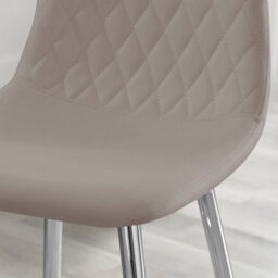 Furniturebox Uk 2X Counter Stools - Corona Cappuccino Beige Faux Leather Dining Chair Silver Metal Legs - Minimalist Scandi Style - thumbnail 3