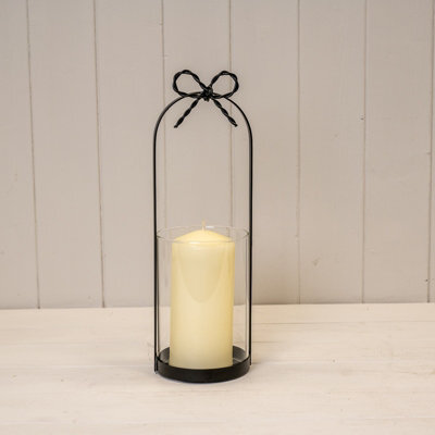 Four Candle Satchville Black Metal Candle Holder With Bow - image 1