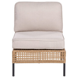Beliani Garden Lounge Set With Table 6 Seater Omegana Modular Pe Rattan Light Beige - thumbnail 8