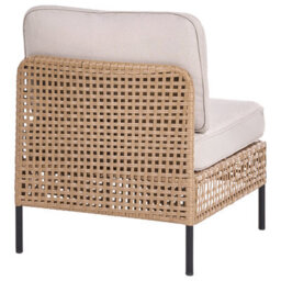 Beliani Garden Lounge Set With Table 6 Seater Omegana Modular Pe Rattan Light Beige - thumbnail 9