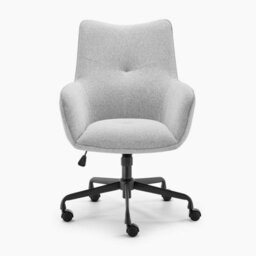Furniturebox Uk Sabine Grey Fabric Swivel Office Chair - thumbnail 4