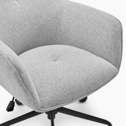 Furniturebox Uk Sabine Grey Fabric Swivel Office Chair - thumbnail 7