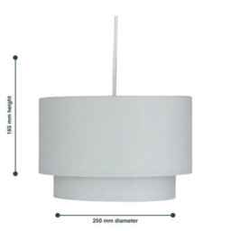 Pair Of Easy Fit Light Shades Light Grey 2 Tier Modern Ceiling Pendant Shades - thumbnail 2