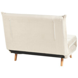 Beliani Single Sofa Bed Setten Velvet Light Beige - thumbnail 7