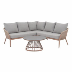Kettler Messina Rope Corner Patio Set With Ceramic Coffee Table Aluminium Frame, Rainsafe Fabric, Grey Outdoor Sofa Set - thumbnail 5