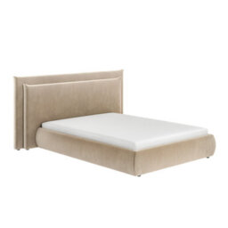 Solace+Co Sigrid Sand Velvet Cushion Headboard Ottoman Bed Kingsize - thumbnail 5