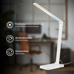 Briloner Led Desk Lamp White 4.8W 400Lm Cct Touch Dimmer Memory Usb-C Reading Office Light Colour Changing - thumbnail 2