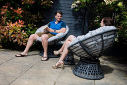 Sh&g Rattan Swivel Chair - 360 Papasan Moon Chair - Grey Rattan With Grey Cushion - Indoor & Outdoor - Signature Homes And Gardens - thumbnail 6