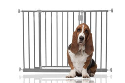 Bettacare Extra Wide Hallway Dog Gate, 103Cm - 109Cm, Grey, Pressure Fit Pet Gate, Puppy Safety Barrier - thumbnail 1