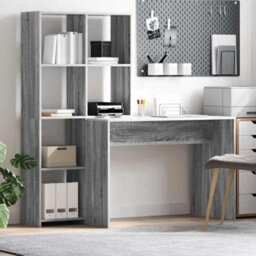 Walplus Desk With Shelf Grey Sonoma 138.5 X 55 X 143 Cm Engineered Wood - thumbnail 1
