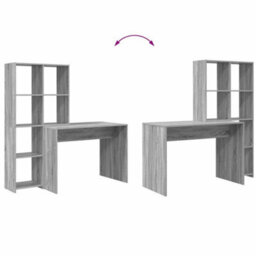 Walplus Desk With Shelf Grey Sonoma 138.5 X 55 X 143 Cm Engineered Wood - thumbnail 9