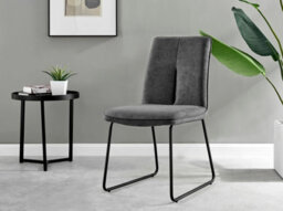 Furniturebox Imperia Black High Gloss 6 Seater Dining Table With Structural 2 Plinth Column Legs Dark Grey Fabric Halle Modern Chairs - thumbnail 9
