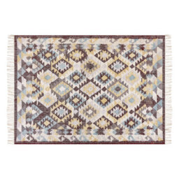 Beliani Rug Fener Multicolour 140 X 200 Cm Jute - thumbnail 1