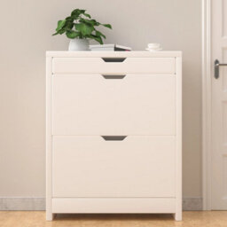 Shoe Cabinet Rack Wooden Shoes Storage Stand Cupboard With 2 Flip