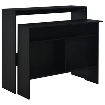 Berkfield Bar Table With 2 Table Tops Black 130X40X120 Cm - image 1