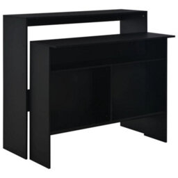 Berkfield Bar Table With 2 Table Tops Black 130X40X120 Cm - thumbnail 1