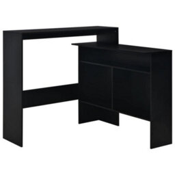 Berkfield Bar Table With 2 Table Tops Black 130X40X120 Cm - thumbnail 2