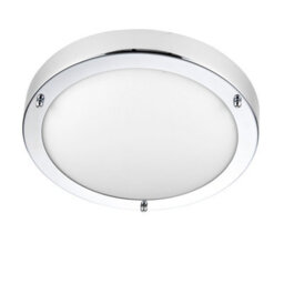 Anson Lighting Pontus Led Bathroom Flush Ceiling Light Chrome, Frosted Glass Ip44 - thumbnail 2
