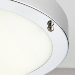 Anson Lighting Pontus Led Bathroom Flush Ceiling Light Chrome, Frosted Glass Ip44 - thumbnail 3